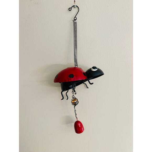 Set of 2 Metal Handmade Outdoor Hanging Ladybugs - Picture 3 of 9